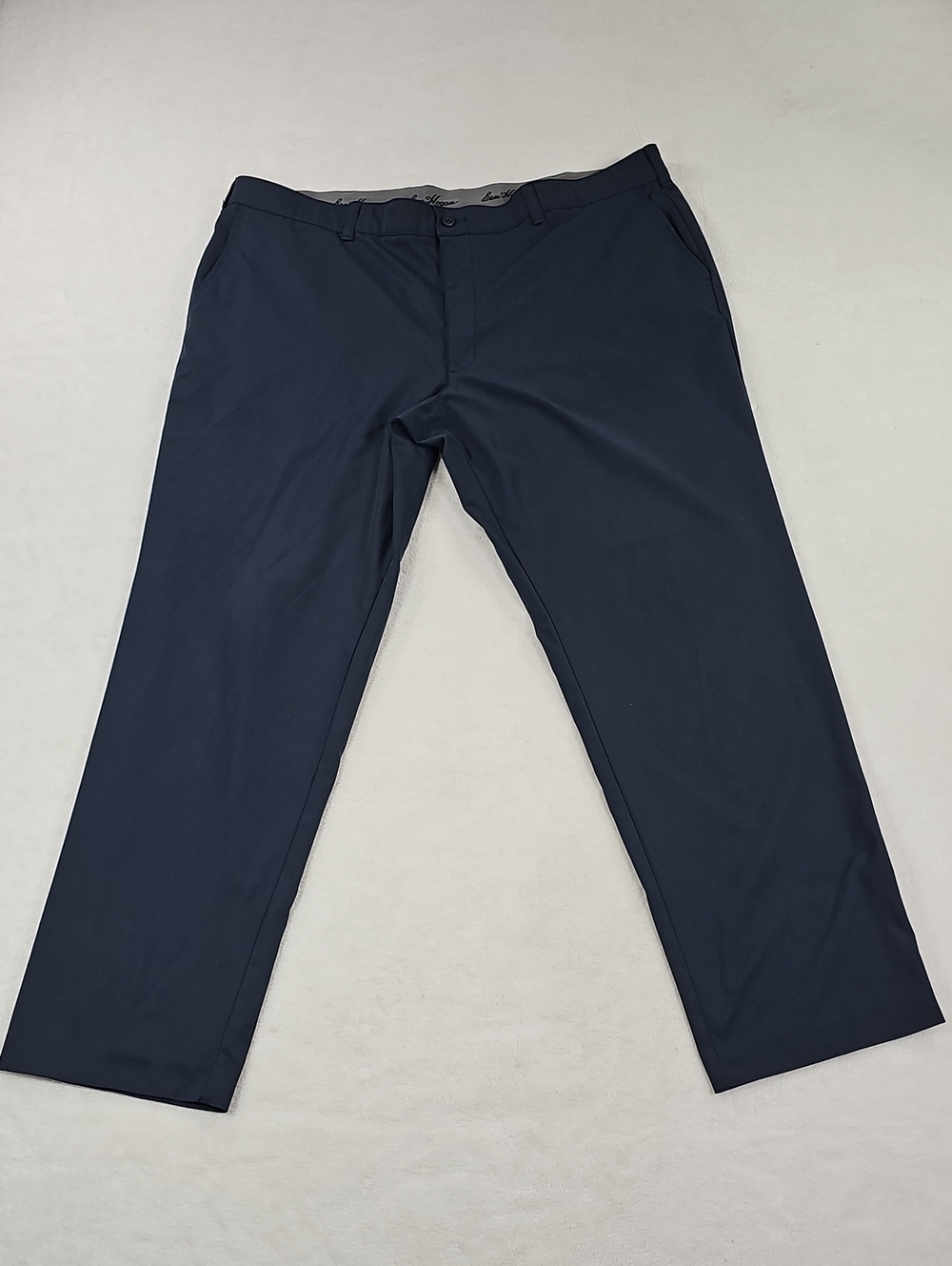 Ben Hogan Mens Golf Pants Navy Blue Performance Flat Front Trousers 42x32